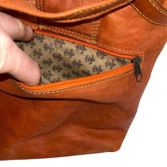 Hamsa Hand tooled dyes leather Moroccan cross body purse bag - Picture 6 of 8